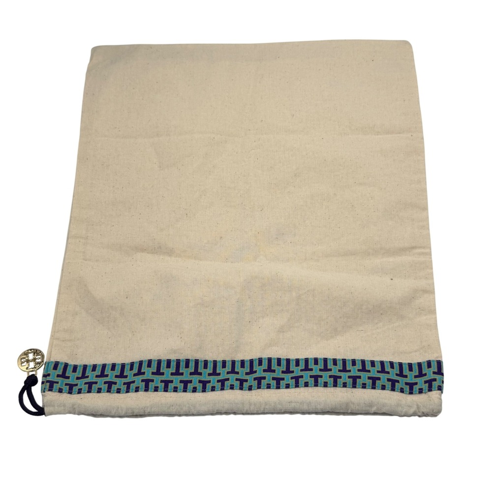 Tory Burch Dust Bag Pouch‎ Logo Drawstring Storage Carrier Beige